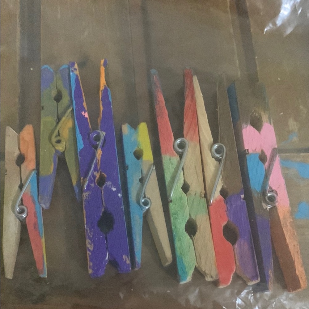 Colorful Abstract Clothespin Art Painting